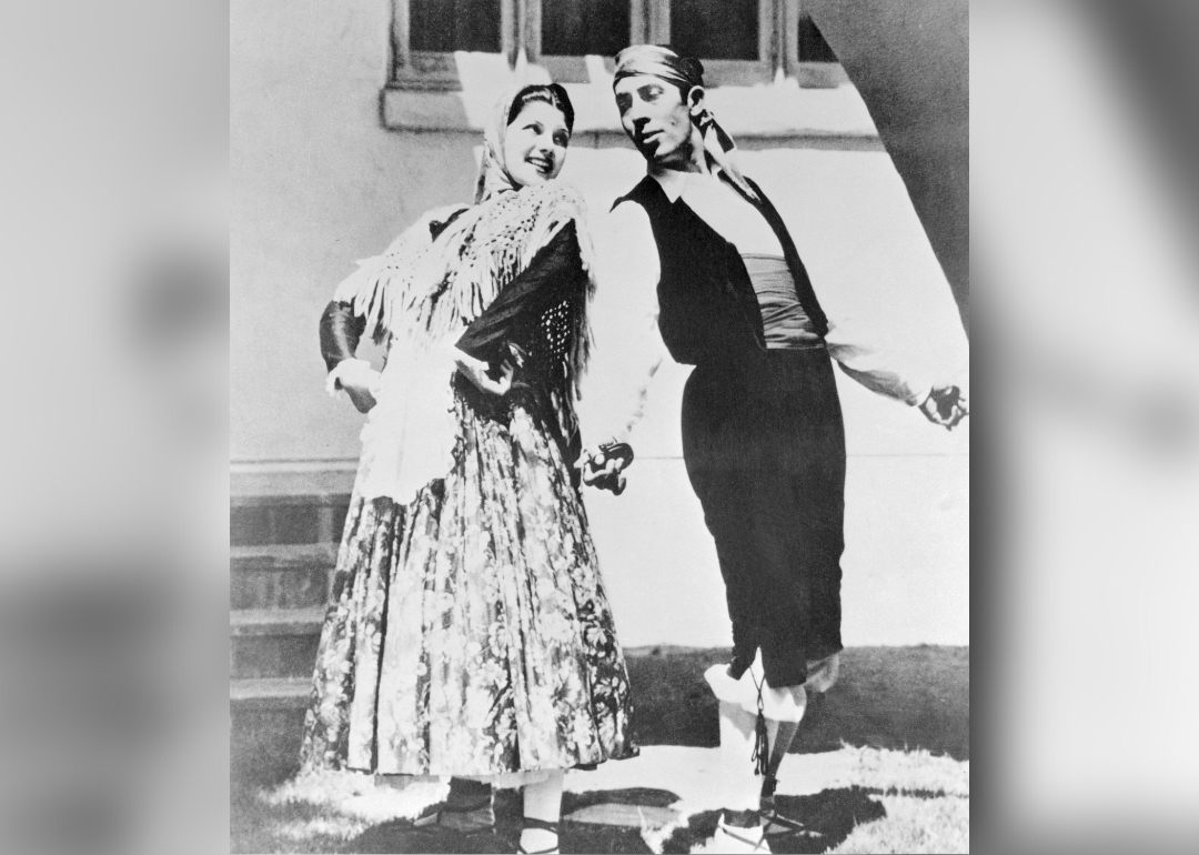 Rita Hayworth poses with father Eduardo Cansino.