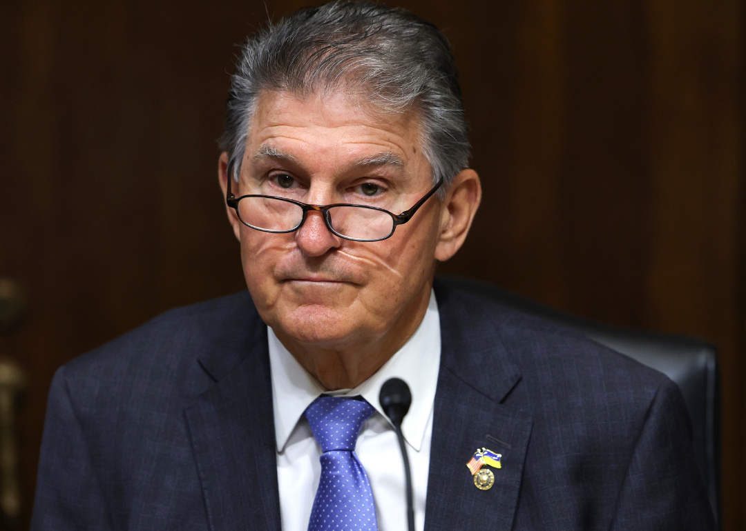 Senator Joe Manchin presides over a hearing.