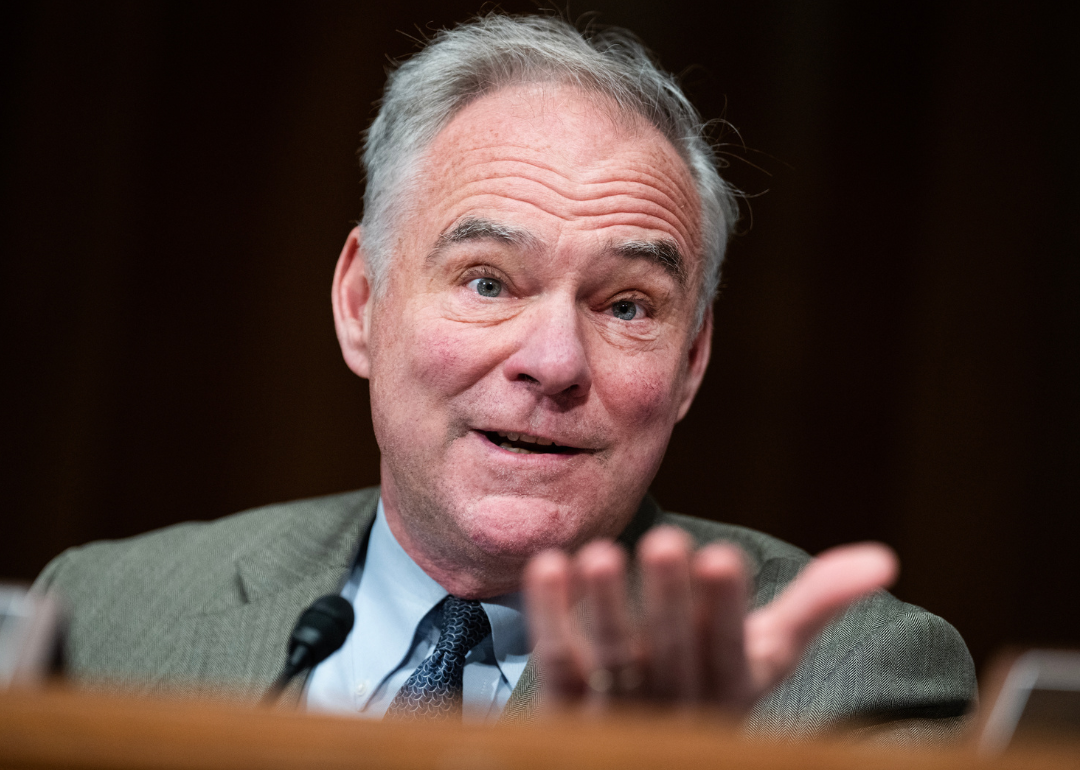 Senator Tim Kaine speaks in a hearing.