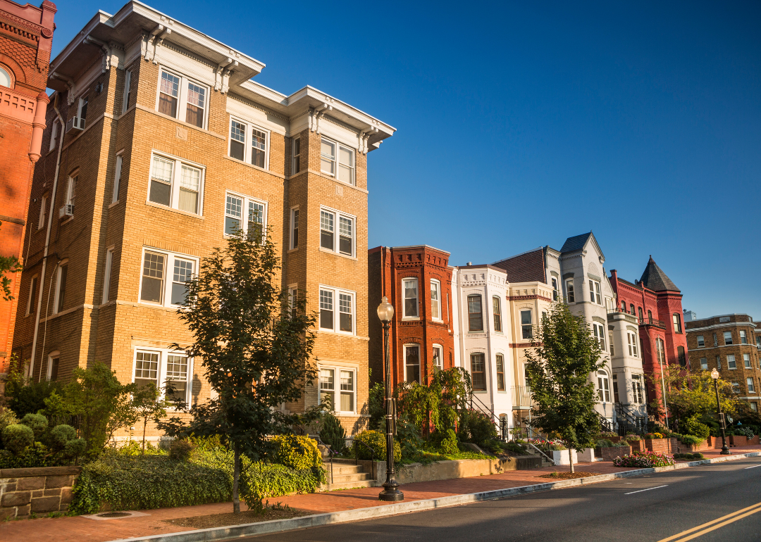 Homes in a Washington DC suburban neighborhood.