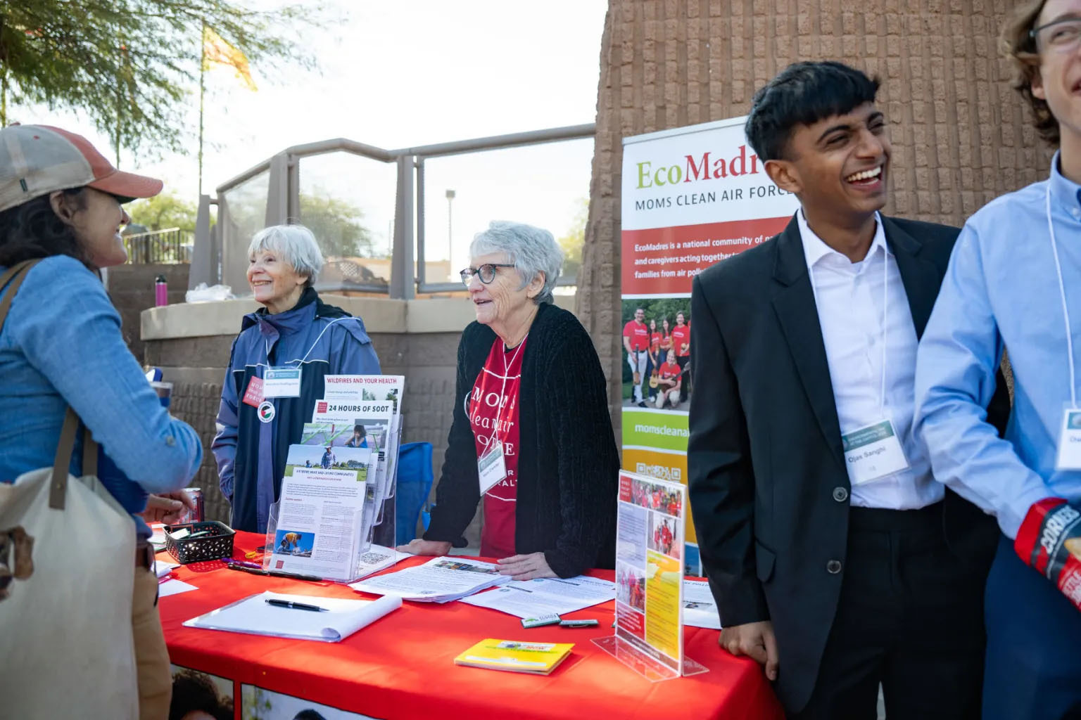 Hazel Chandler tables at Environment Day at Wesley Bolin Plaza in front of the Arizona State Capitol
