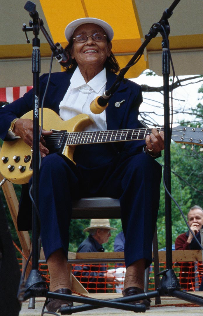 Blues guitarist and singer Etta Baker performing at the Wayne Henderson Music Festival in Virginia