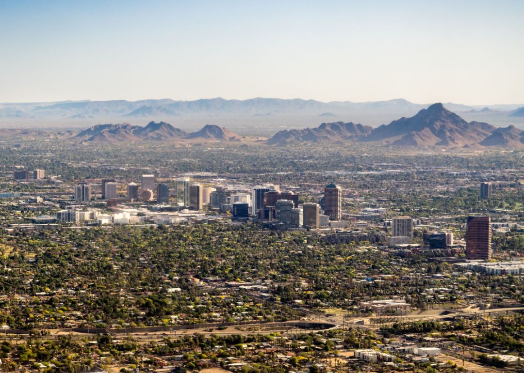 Aerial view of downtown Phoenix.