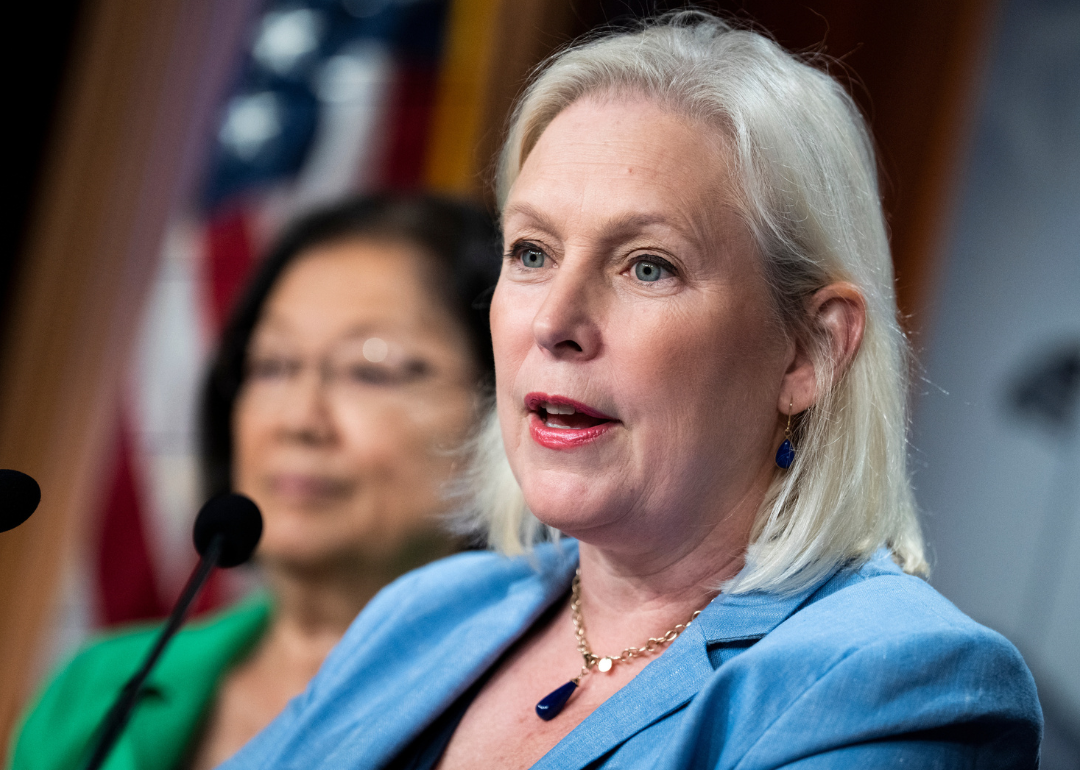 Senator Kirsten Gillibrand speaks at a news conference.