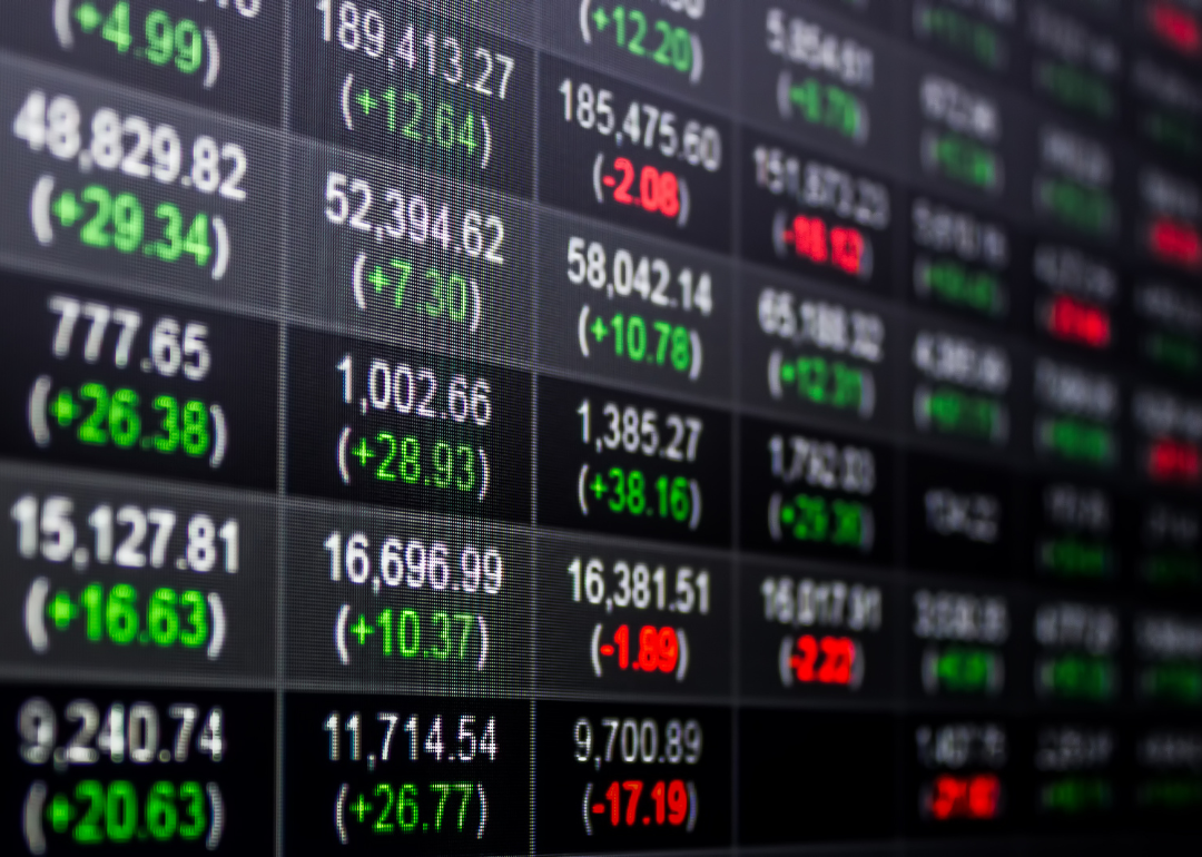 A chart showing real-time data from the stock market.