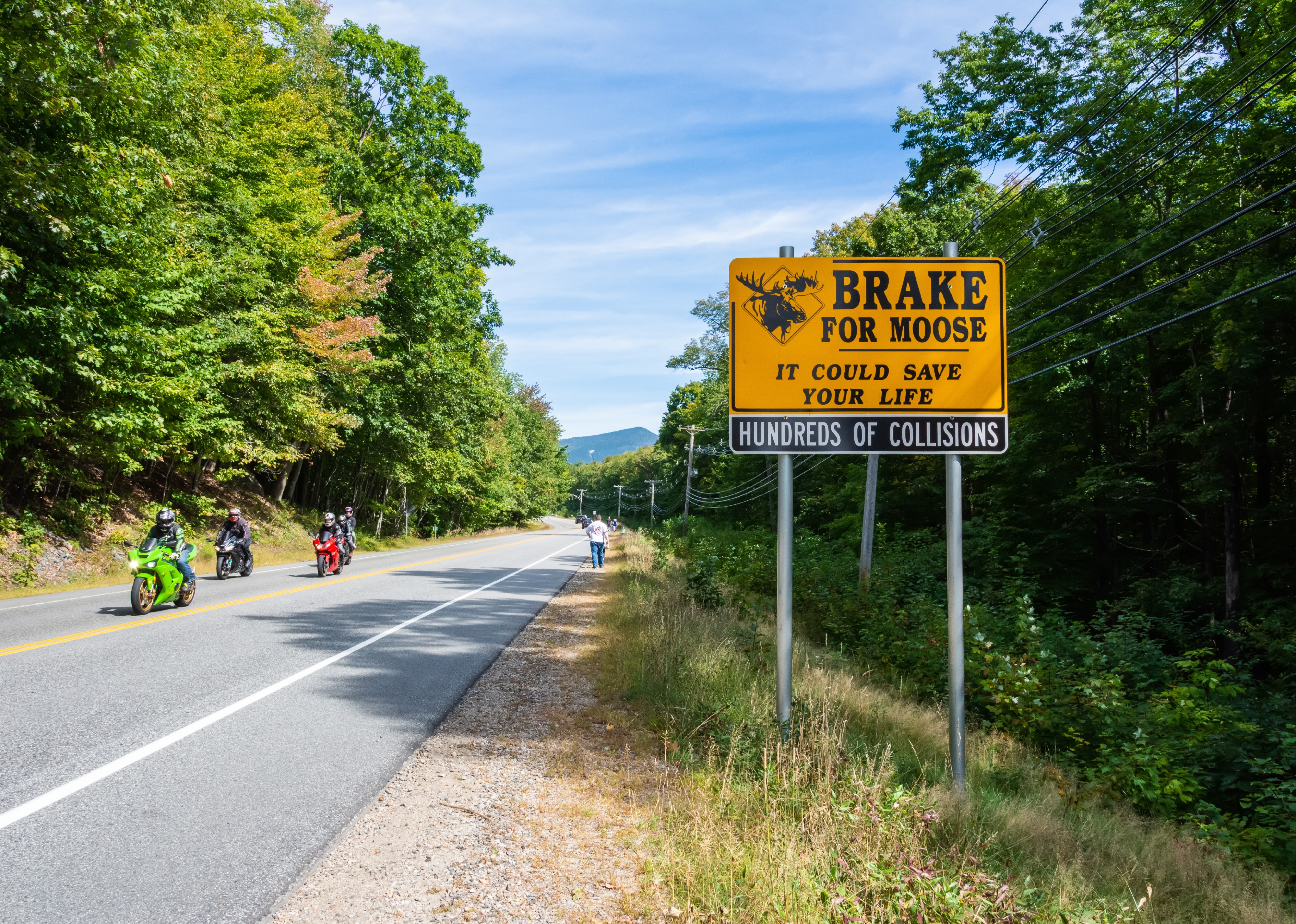 View along the Kancamagus Highway in the White Mountain National Forest.