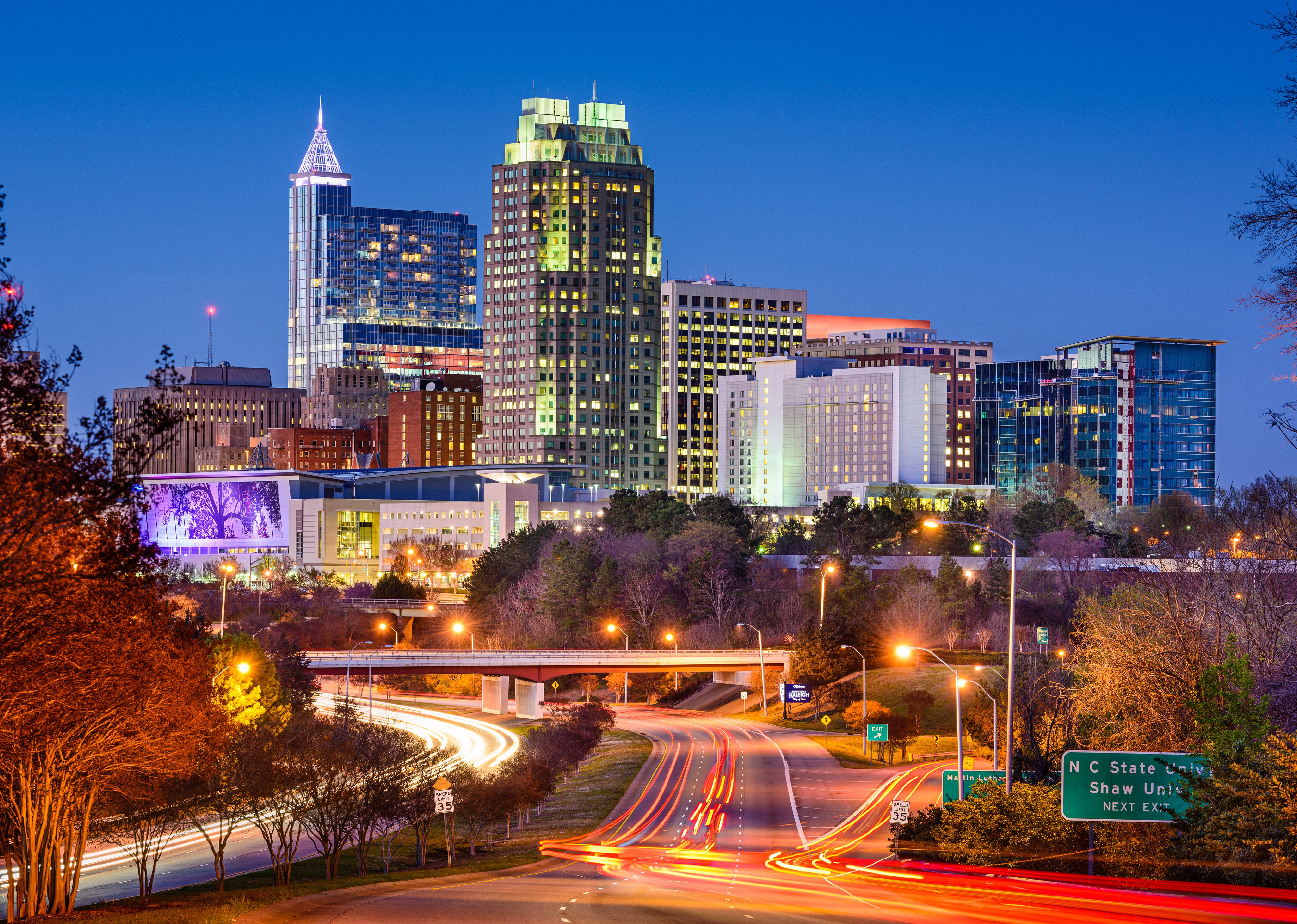 Raleigh downtown city skyline.