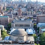 Columbia university campus aerial view.