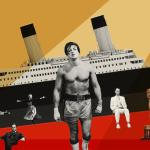 Photo illustration with a selection of lead actors from Best Picture winners and an Oscar statuette.