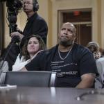 Serena Liebengood, the widow of U.S. Capitol Police officer Howard Liebengood, Sandra Garza, the long-time partner of fallen Capitol Police Officer Brian Sicknick, U.S. Capitol Police Officer Pfc. Harry Dunn, and U.S. Capitol Police Sgt. Aquilino Gonell listen during a hearing held by the Select Committee to Investigate the January 6th Attack on the U.S. Capitol on June 09, 2022 on Capitol Hill in Washington, DC.
