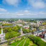 Overhead shot of New Haven, Connecticut.