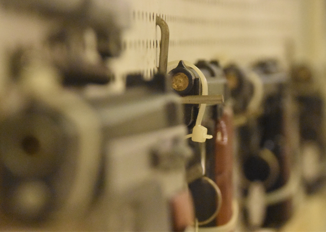 Guns hanging in a store