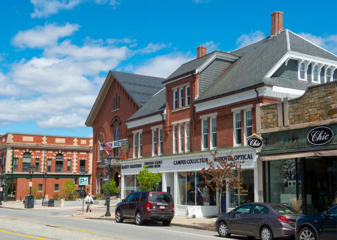 A street in downtown Andover, Massachussetts.