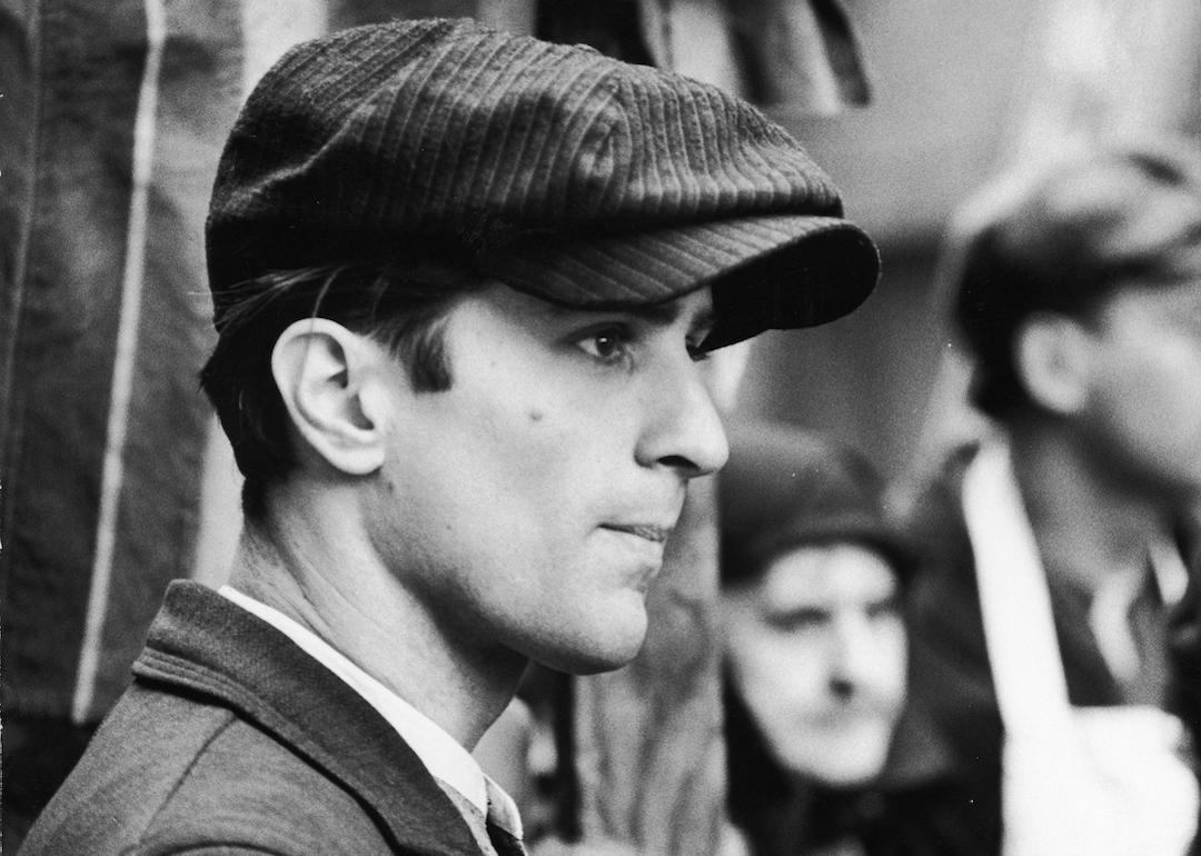 Profile headshot of actor Robert De Niro in a still from director Francis Ford Coppola's film 'The Godfather Part II,' in 1974.