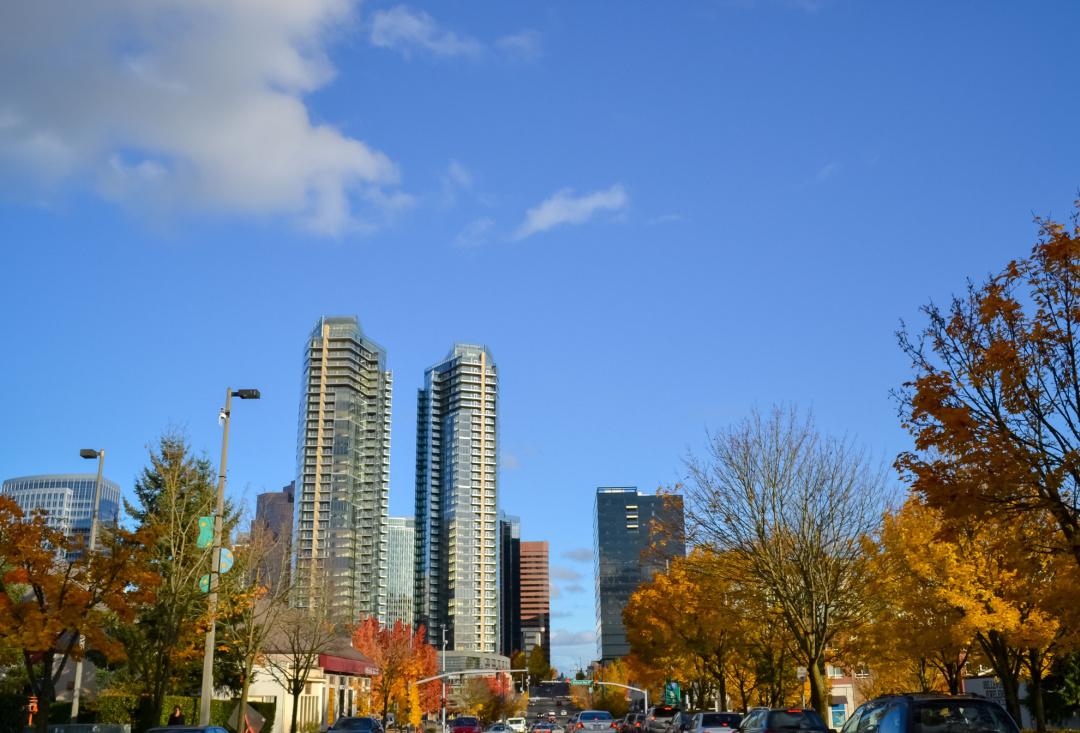City view of Redmond, Washington.