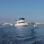 Boats in a mooring field in Carolina Beach, NC.