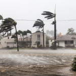 A flooded street after catastrophic Hurricane Irma hit Fort Lauderdale, FL.