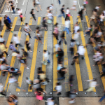 A busy urban intersection