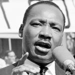 Civil rights leader Rev. Martin Luther King Jr. delivers a speech at UC Berkeley in California on May 17, 1967.