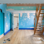 DIY home improvement project with paint and construction