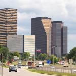skyline of Southfield, MI, a northern Detroit suburb 