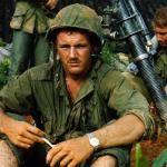 Troops of U.S. Army 1st Brigade infantry on a search and destroy operation south of Bien Hoa Airbase in Vietnam.