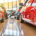 new cars in showroom 
