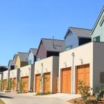 New garden court houses in the Mueller neighborhood in Austin, TX.