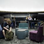 Students complete work during a finance class held in the planetarium inside of Valley High School in New Kensington, PA