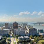 Scenic view of downtown Baton Rouge in morning light, Louisiana.