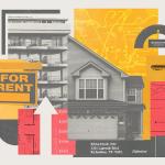 Photo illustration showing elements of company software that landlords use to set prices.