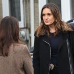 Mariska Hargitay on the set of "Law & Order: Special Victims Unit" in New York City on March 17, 2025.