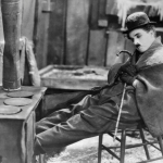 Charlie Chaplin in a scene from 'The Gold Rush'