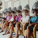 A group of women in a hair salon in Brazil, circa 1960.