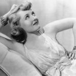 Portrait of Bette Davis lounging.