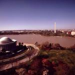 Aerial view of the Jefferson Memorial, April 1973.