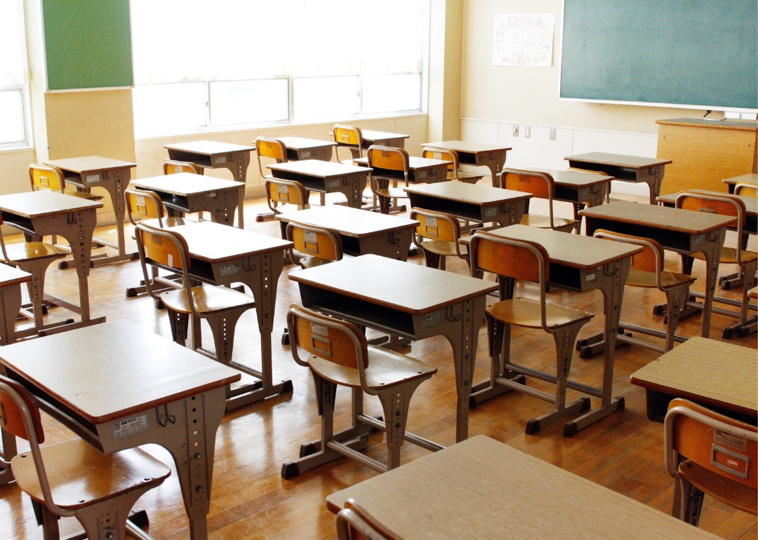An empty classroom.