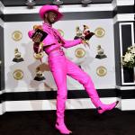 Cardi B dressed as a pearl in an oyster shell gown at the 2019 Grammys.