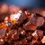 Macro view of copper ore.