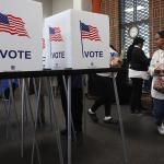 Residents vote in early voting at a park building in Detroit, MI in October of 2024.