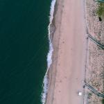An aerial sunset view of Dewey Beach in Lewes, Delaware.