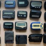 Various types and models of a pager (also known as beepers).