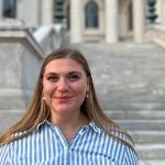 A photograph of Lydia McComas, 28, the new city clerk in Madison, Wisconsin, decided in college that she wanted to be in the election administration field.