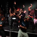 Zion Harris, center, rehearses for Jeté, a monthly dance showcase at Heart WeHo in West Hollywood in Los Angeles, on on September 19, 2024.