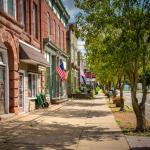 A small town main street.