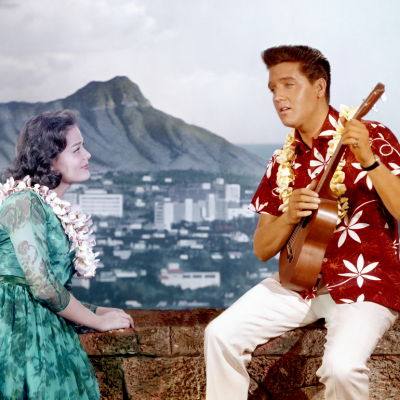 Elvis Presley in a movie still from ‘Blue Hawaii’