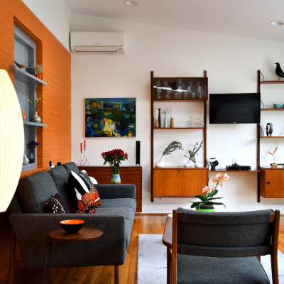 Home decorated in midcentury modern style.