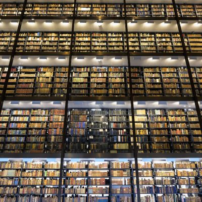 Interior of Beinecke Rare Book Library at Yale University