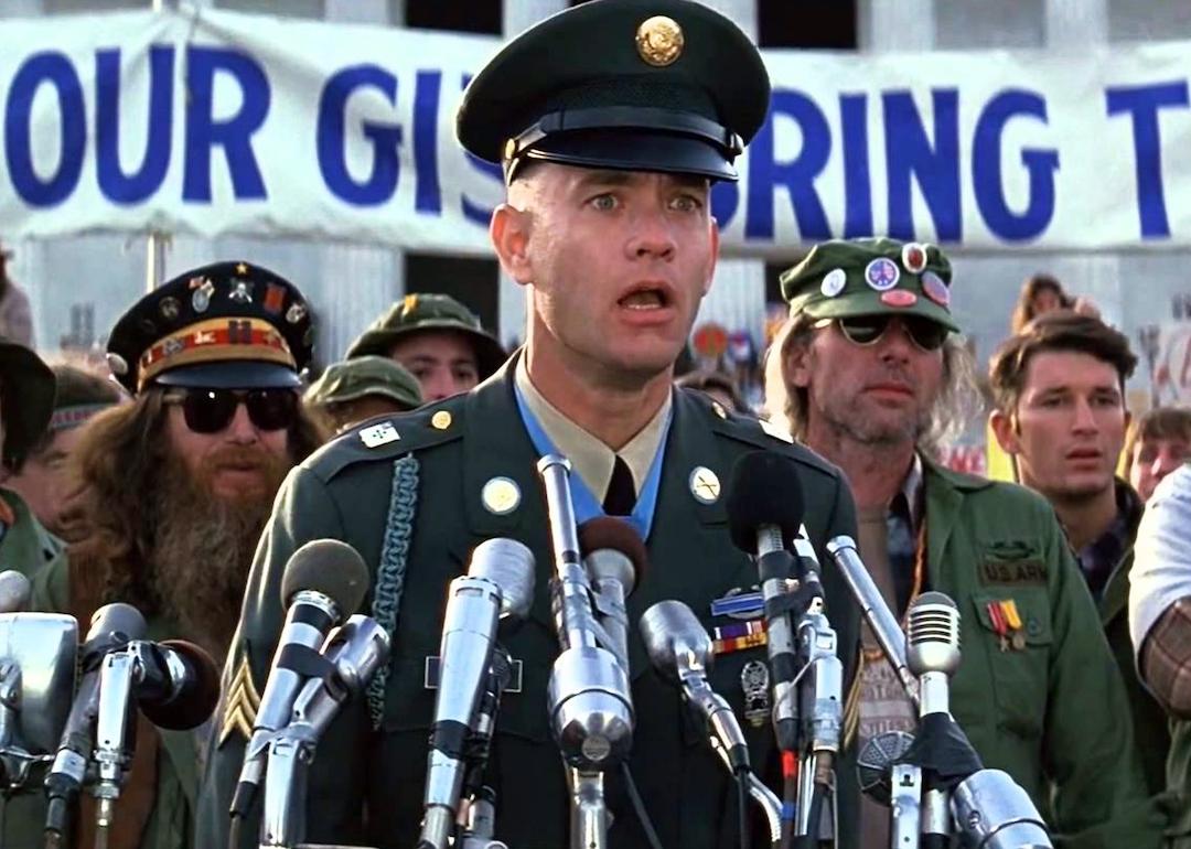Tom Hanks in the 1994 movie 'Forrest Gump,' directed by Robert Zemeckis.