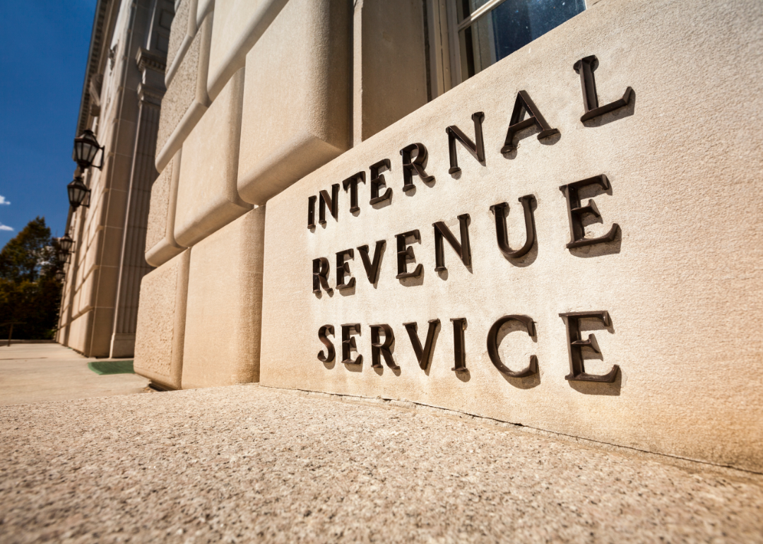 Exterior view of the Internal Revenue Service building in Washington, DC.